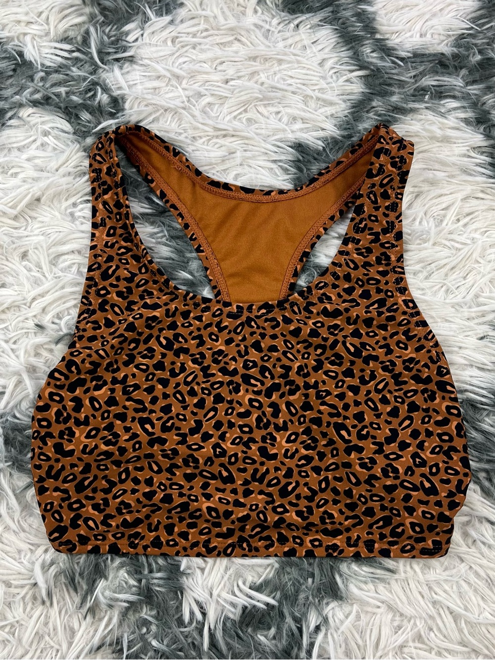 Ninety-Nine Women’s Brown Black Cheetah Print Sports Bra Size XS